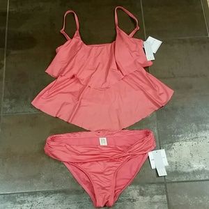 Coral colored tankini